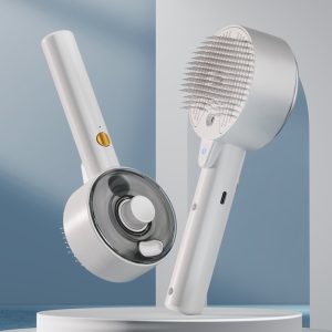 self cleaning steam pet brush with UV sterilization for dogs and cats reduces shedding and removes loose hair