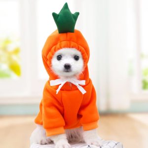 Cute Fruit Dog Hoodie – Winter Warm Fleece Outfit for Small Dogs & Puppies