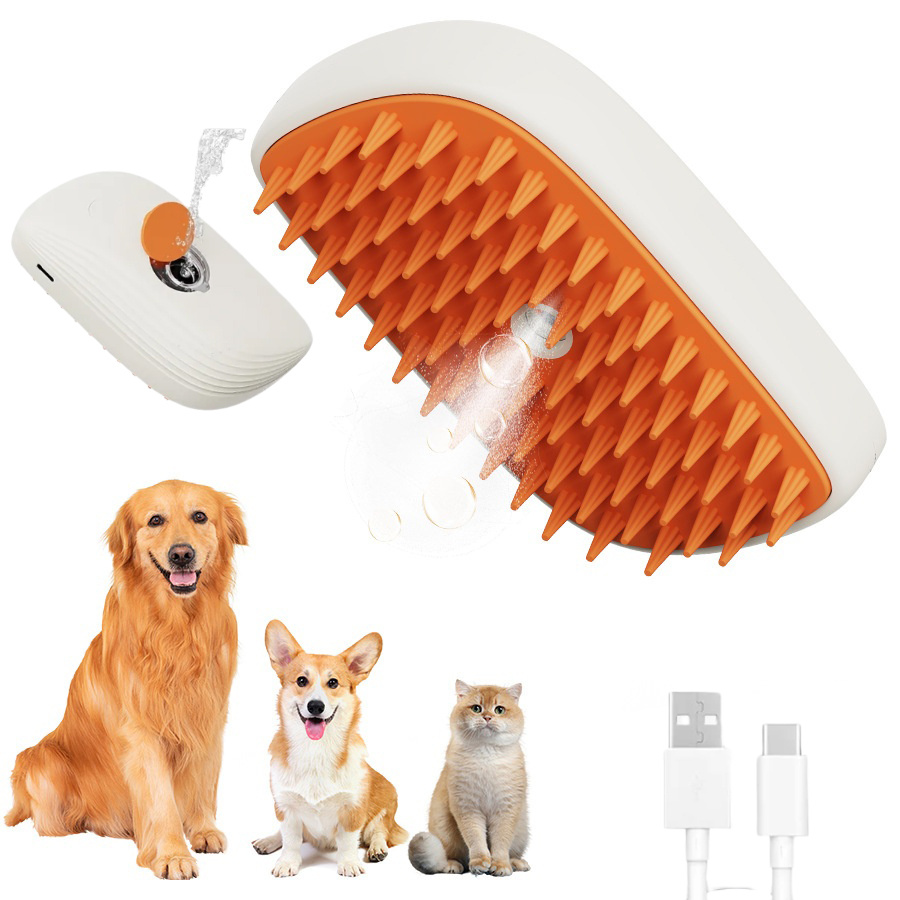 Petvex USB Rechargeable Steam Pet Grooming Brush – Self-Cleaning Comb Tool - Image 2