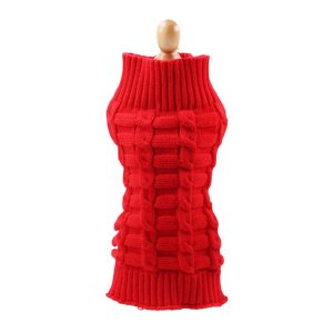 Cashmere Twisted Rope Dog Sweater – Cozy Warm Pet Clothes for Small Dogs